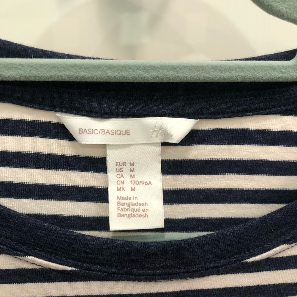 H&M Basic Navy & White Striped T-Shirt Dress - Picture 2 of 6